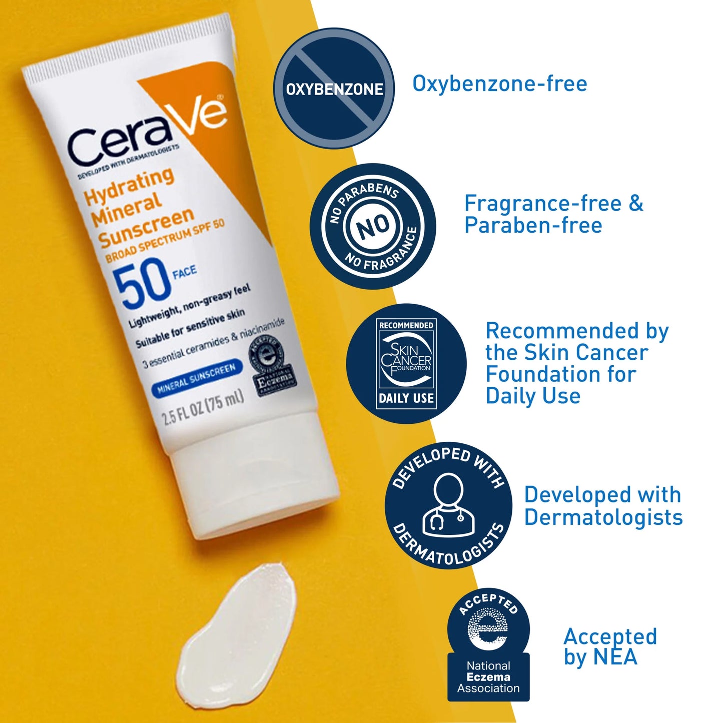 CeraVe Hydrating Sunscreen Broad Spectrum SPF 50