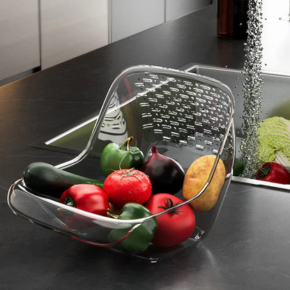 Kitchen Organizer Drain Baskets Multifunctional Plastic Sink Fruit Vegetable Cleaning Drain Storage Basket