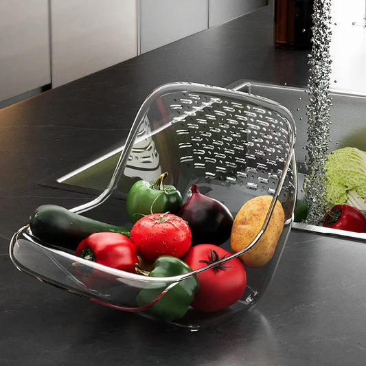 Kitchen Organizer Drain Baskets Multifunctional Plastic Sink Fruit Vegetable Cleaning Drain Storage Basket