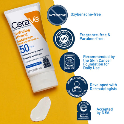 CeraVe Hydrating Sunscreen Broad Spectrum SPF 50