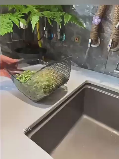 Kitchen Organizer Drain Baskets Multifunctional Plastic Sink Fruit Vegetable Cleaning Drain Storage Basket